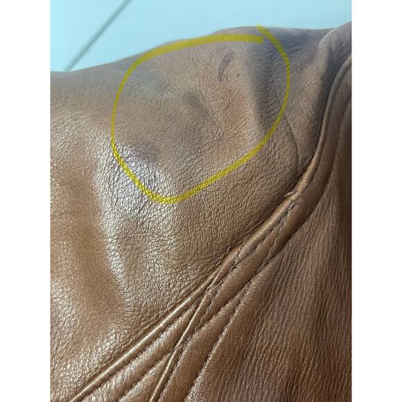 Vintage 80's Giovinezza Moda Rocco Brown Moto Leather Jacket Medium - Picture 3 of 16